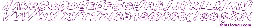 VtcScreamitloudOutlineItalic Font – Purple Fonts on White Background