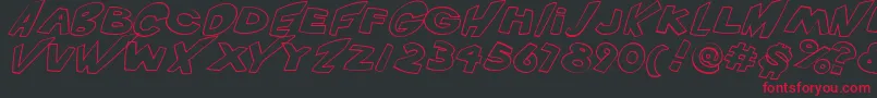 VtcScreamitloudOutlineItalic Font – Red Fonts on Black Background