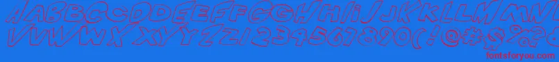 VtcScreamitloudOutlineItalic Font – Red Fonts on Blue Background