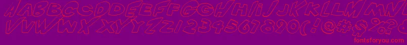 VtcScreamitloudOutlineItalic Font – Red Fonts on Purple Background