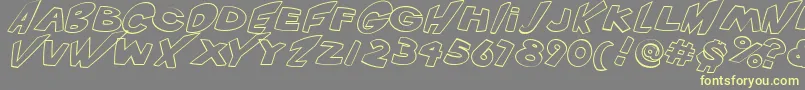 VtcScreamitloudOutlineItalic Font – Yellow Fonts on Gray Background