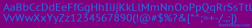 フォントPtc55f – 紫色の背景に青い文字