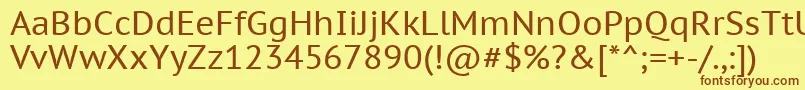 Ptc55f Font – Brown Fonts on Yellow Background