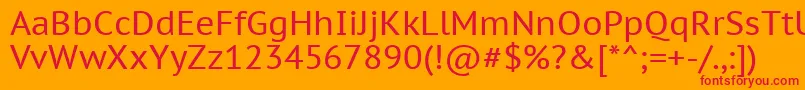 フォントPtc55f – オレンジの背景に赤い文字