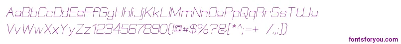 ElgethyUpperOblique Font – Purple Fonts on White Background
