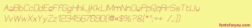 ElgethyUpperOblique Font – Red Fonts on Yellow Background