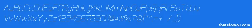 ElgethyUpperOblique Font – White Fonts on Blue Background