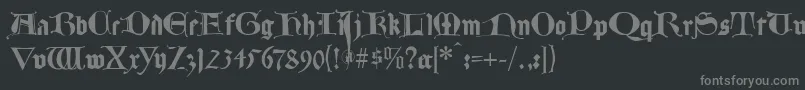 フォントLombardplattfuss – 黒い背景に灰色の文字