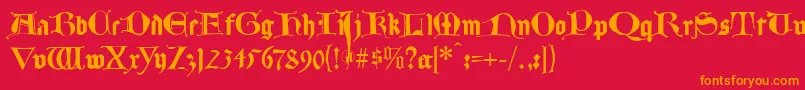 Lombardplattfuss Font – Orange Fonts on Red Background