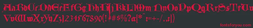 Lombardplattfuss Font – Red Fonts on Black Background