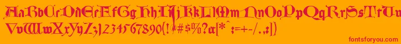 Lombardplattfuss Font – Red Fonts on Orange Background