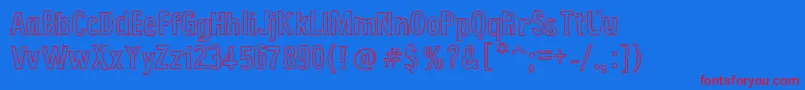 GrungePoster-fontti – punaiset fontit sinisellä taustalla