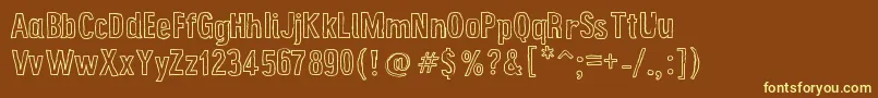GrungePoster-fontti – keltaiset fontit ruskealla taustalla