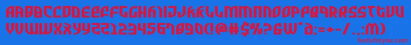 Zoneriderxtraexpand Font – Red Fonts on Blue Background