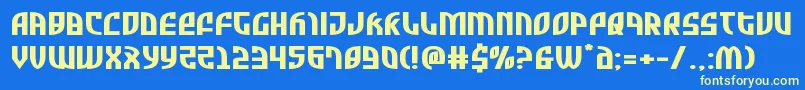 Fonte Zoneriderxtraexpand – fontes amarelas em um fundo azul