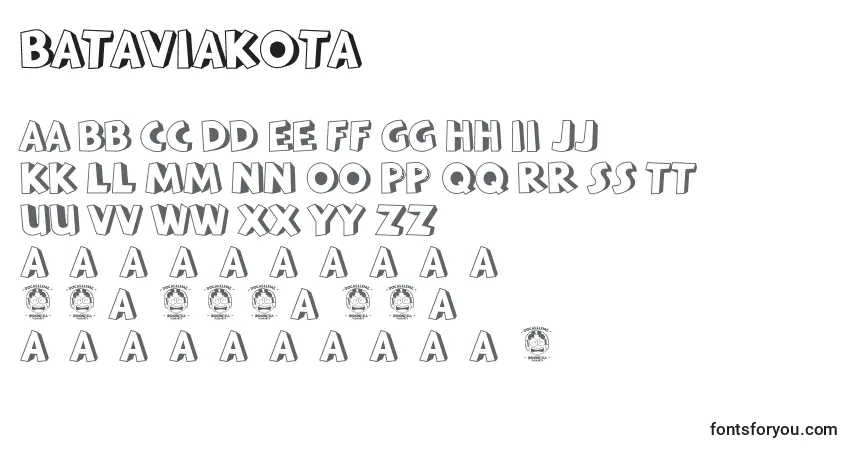 Schriftart Bataviakota – Alphabet, Zahlen, spezielle Symbole