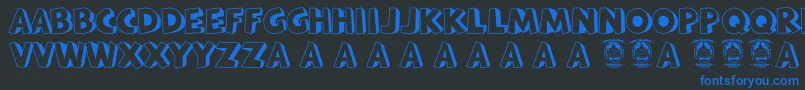 Bataviakota Font – Blue Fonts on Black Background