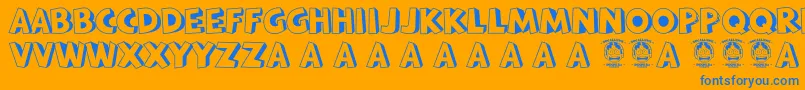 Bataviakota Font – Blue Fonts on Orange Background