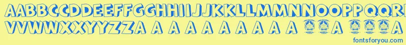 Bataviakota Font – Blue Fonts on Yellow Background