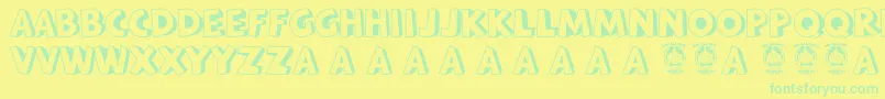Bataviakota Font – Green Fonts on Yellow Background