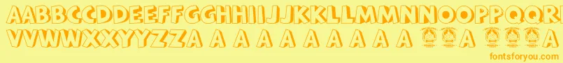 Bataviakota-fontti – oranssit fontit keltaisella taustalla