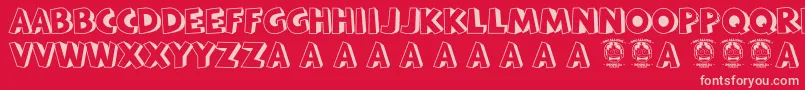 Bataviakota Font – Pink Fonts on Red Background