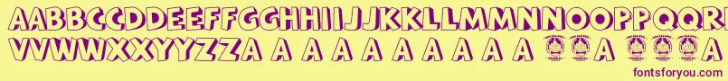 Bataviakota Font – Purple Fonts on Yellow Background