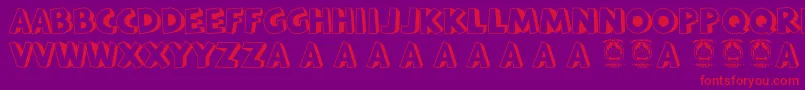 Bataviakota-fontti – punaiset fontit violetilla taustalla