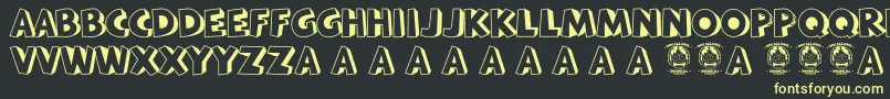Bataviakota Font – Yellow Fonts on Black Background