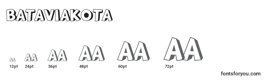Размеры шрифта Bataviakota