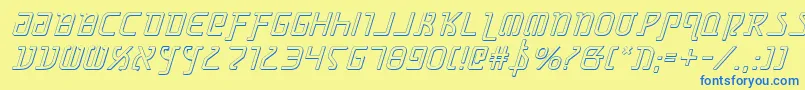 GrimlordShadowItalic Font – Blue Fonts on Yellow Background