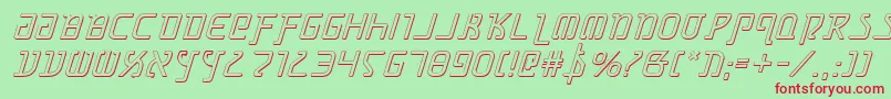 GrimlordShadowItalic Font – Red Fonts on Green Background