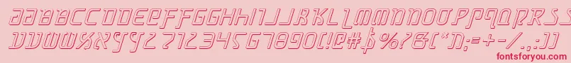 フォントGrimlordShadowItalic – ピンクの背景に赤い文字