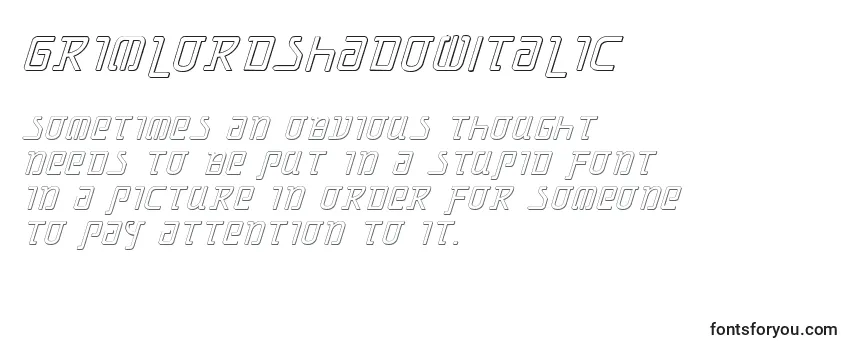 Обзор шрифта GrimlordShadowItalic