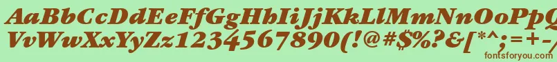 GaramondbooktttBolditalic Font – Brown Fonts on Green Background