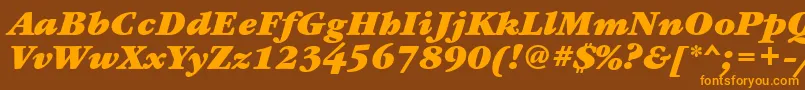 GaramondbooktttBolditalic Font – Orange Fonts on Brown Background