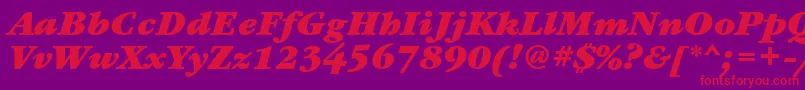 GaramondbooktttBolditalic Font – Red Fonts on Purple Background