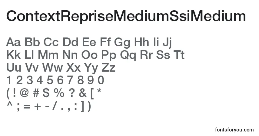 Czcionka ContextRepriseMediumSsiMedium – alfabet, cyfry, specjalne znaki