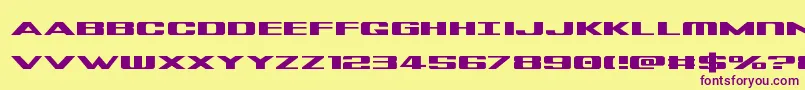 Tigersharkexpand Font – Purple Fonts on Yellow Background