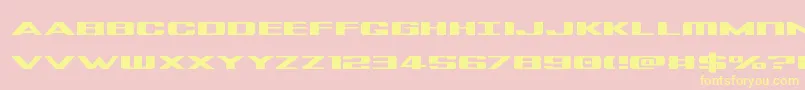 Tigersharkexpand-Schriftart – Gelbe Schriften auf rosa Hintergrund