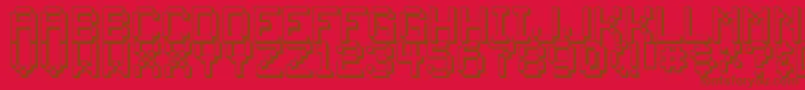 Backto19-Schriftart – Braune Schriften auf rotem Hintergrund