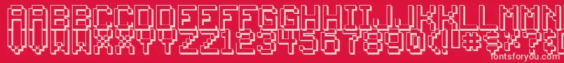 Backto19 Font – Pink Fonts on Red Background