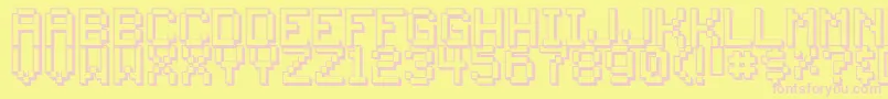 Backto19 Font – Pink Fonts on Yellow Background