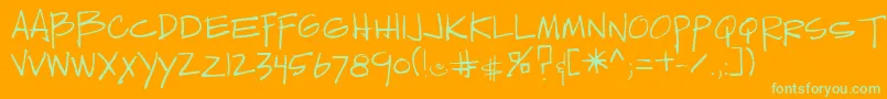 Sedillo Font – Green Fonts on Orange Background