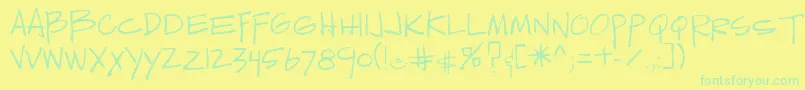 Sedillo Font – Green Fonts on Yellow Background