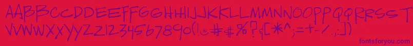 Sedillo Font – Purple Fonts on Red Background