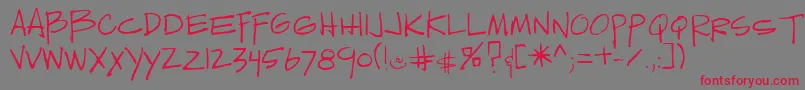 Sedillo-Schriftart – Rote Schriften auf grauem Hintergrund