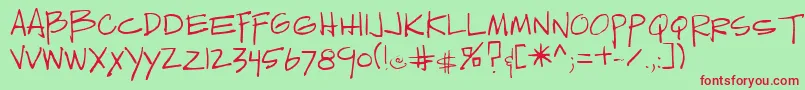 Sedillo Font – Red Fonts on Green Background