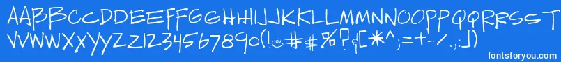 Sedillo Font – White Fonts on Blue Background