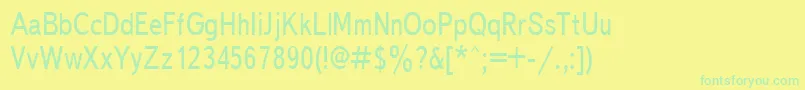 Textbook80n-Schriftart – Grüne Schriften auf gelbem Hintergrund